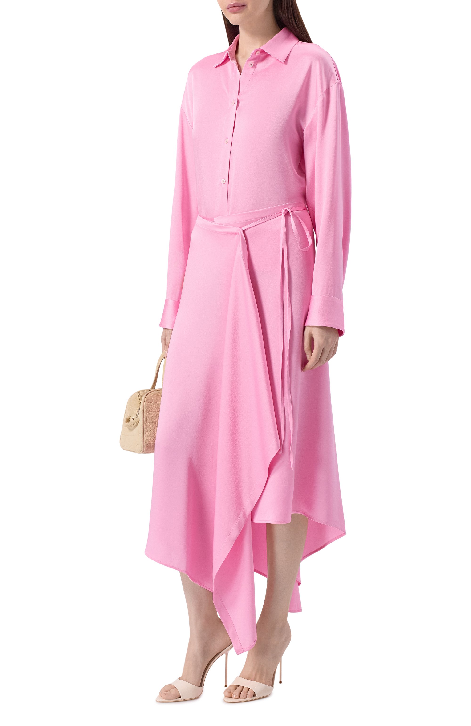 Платье-рубашка MSGM розового цвета по цене 78000 руб., арт. 4041MDA14/267103, фото 2 Платье-рубашка MSGM, арт. 4041MDA14/267103, фото 2