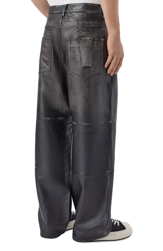Кожаные брюки Ksubi MPS26PA002 Серый  MPS26PA002 Фото 4