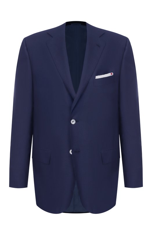 Шерстяной пиджак Kiton UG81K0982823 Синий UG81K0982823