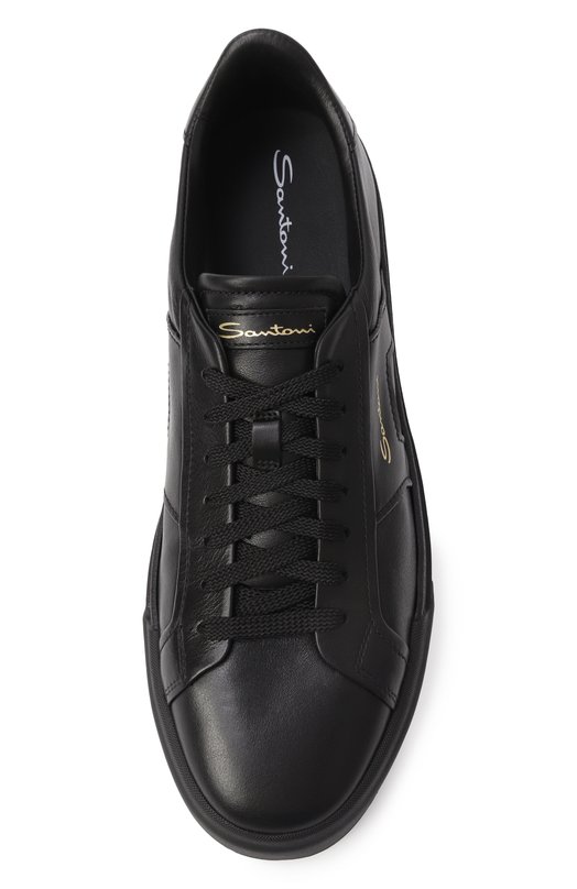Кожаные кеды Gloria Santoni MBGG21779NE0RXWH Чёрный  MBGG21779NE0RXWH Фото 6