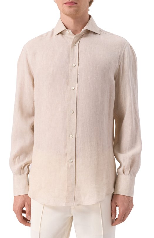Льняная рубашка Brunello Cucinelli MM6950028 Бежевый  MM6950028 Фото 3