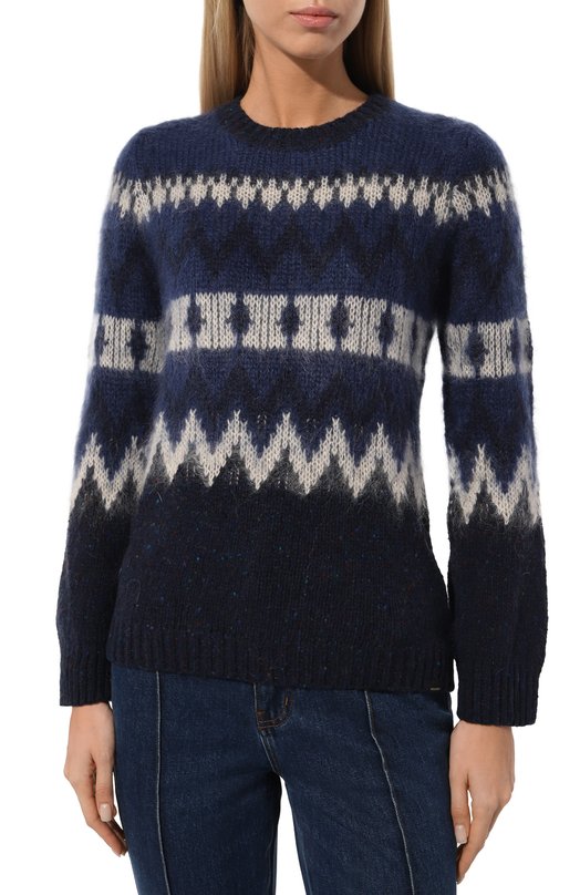Свитер из шерсти и вискозы Woolrich CFWWKN0298FRUF0702 Синий  CFWWKN0298FRUF0702 Фото 3