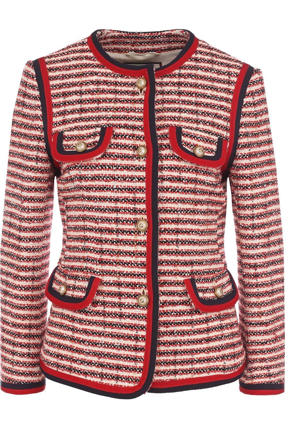 Приталенный буклированный жакет с круглым вырезом GUCCI, арт. 482665/ZKM24, фото 1