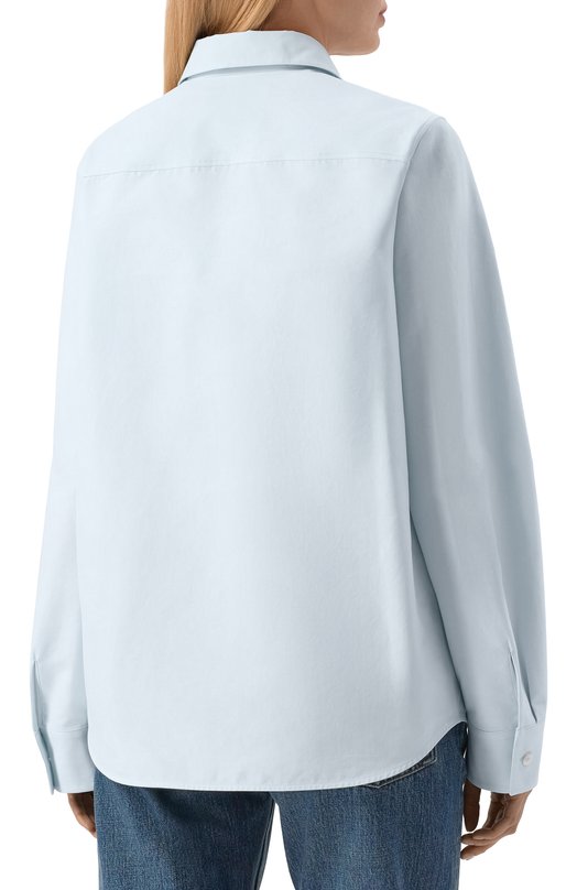 Хлопковая рубашка Jil Sander J04DL0003/J45225 Голубой  J04DL0003/J45225 Фото 4
