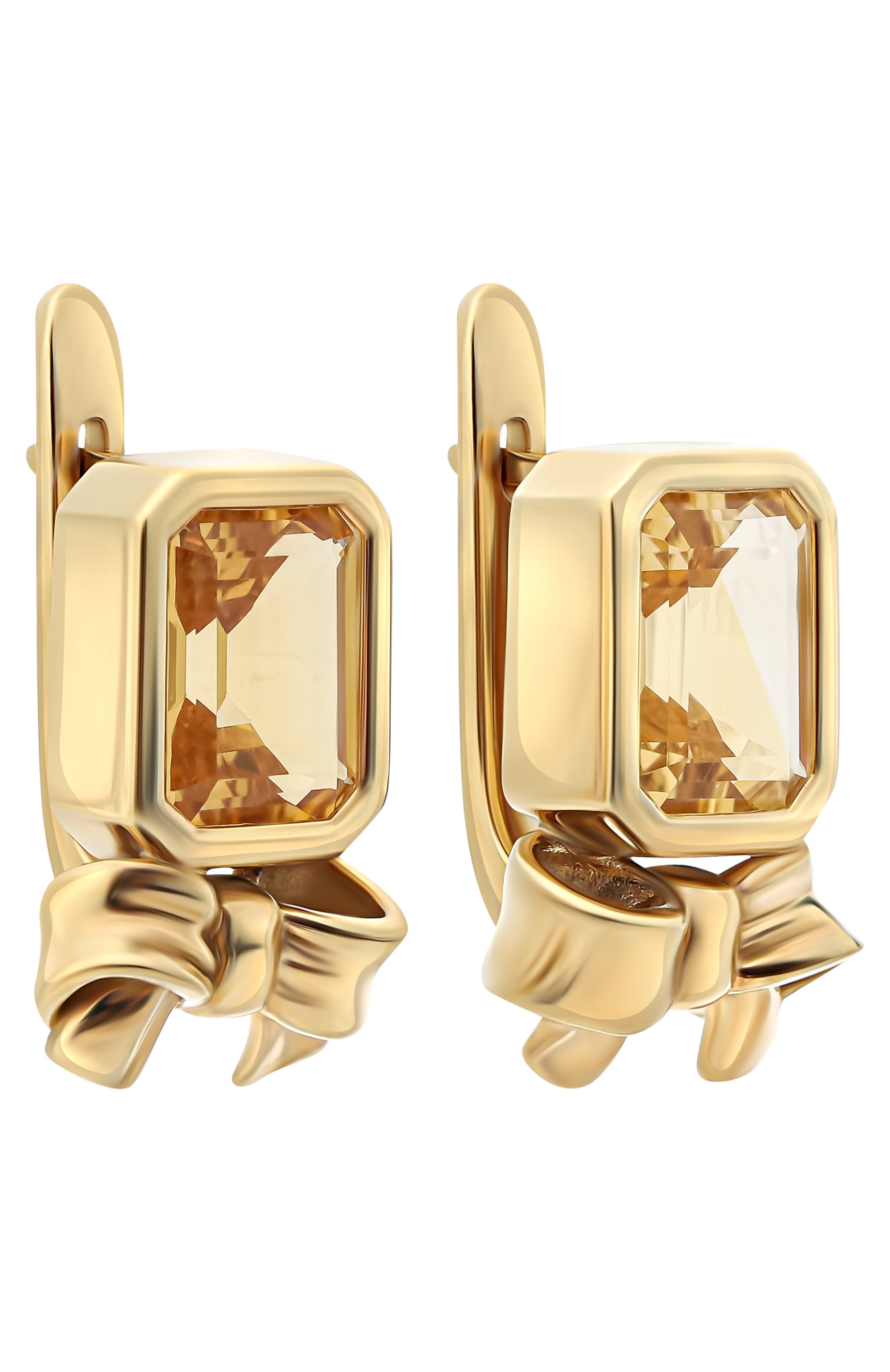 Серьги с бантами и цитринами MOONKA, арт. BW-925YG-EA00-CTR, фото 2