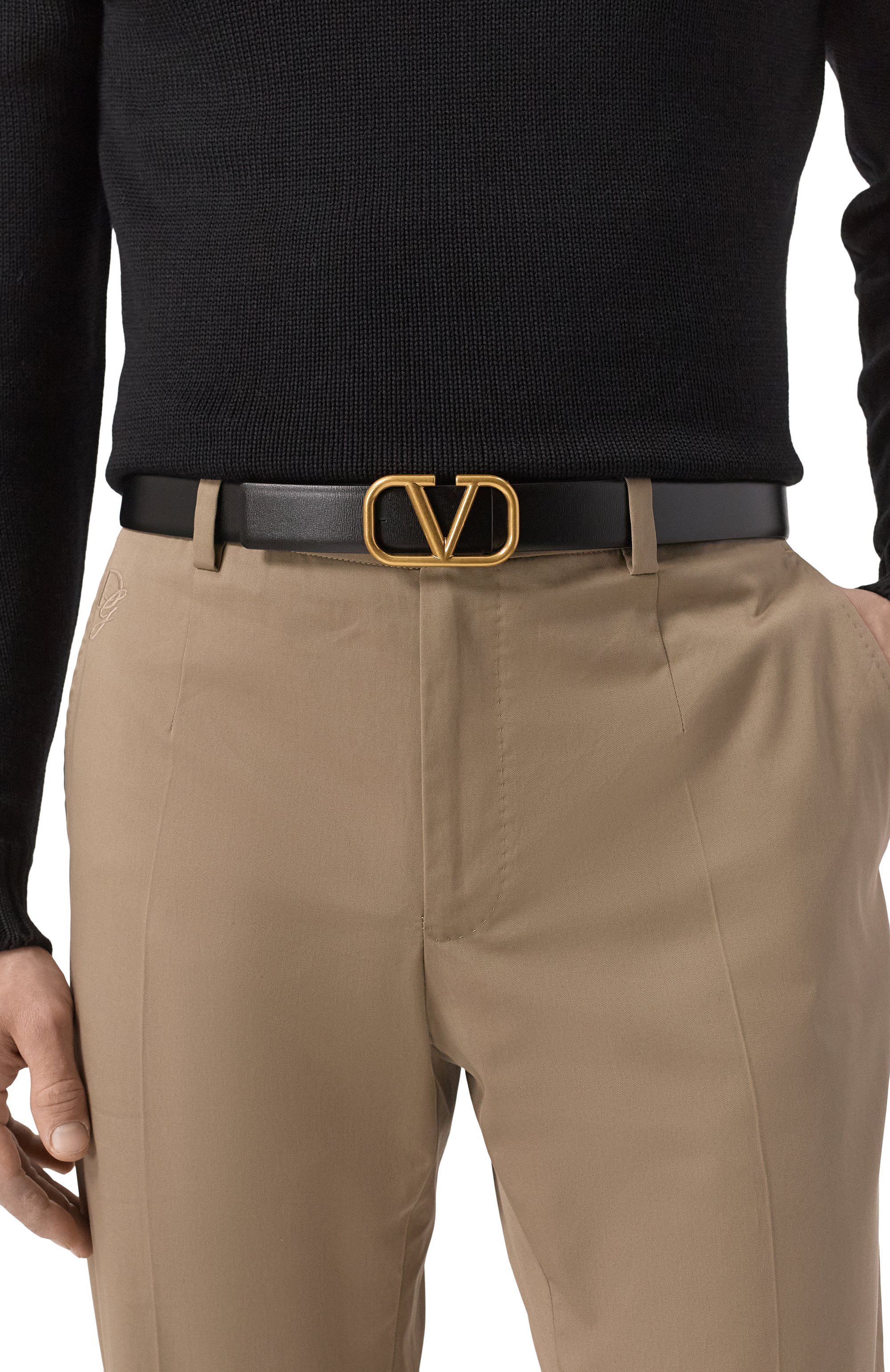 Кожаный ремень VALENTINO, арт. 6Y2T0Q90/ECU, фото 2