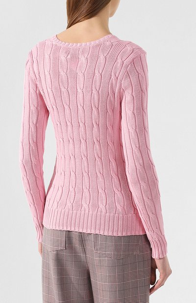 Хлопковый пуловер POLO RALPH LAUREN розового цвета по цене 19650 руб., арт. 211580008/0S191C09, фото 4 Хлопковый пуловер POLO RALPH LAUREN, арт. 211580008/0S191C09, фото 4