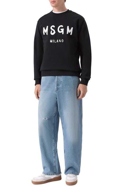 Хлопковый свитшот MSGM 2000MM513/300000 Чёрный  2000MM513/300000 Фото 2