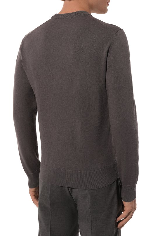 Хлопковый джемпер BOSS Orange Серый, фото 4