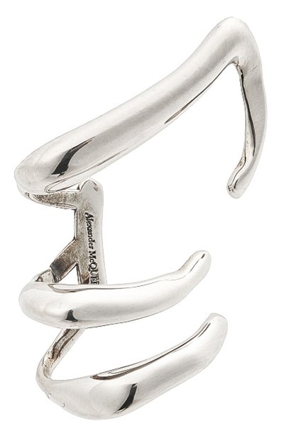Моносерьга-кафф ALEXANDER MCQUEEN серебряного цвета по цене 27100 руб., арт. 659670/J160Y, фото 3 Моносерьга-кафф ALEXANDER MCQUEEN, арт. 659670/J160Y, фото 3