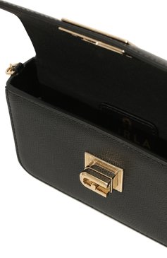 Женская сумка furla 1927 mini FURLA черного цвета, арт. WE00265/ARE000 | Фото 5 (Сумки-технические: Сумки через плечо; Материал: Натуральная кожа; Материал сплава: Проставлено; Размер: mini; Ремень/цепочка: На ремешке; Драгоценные камни: Проставлено)