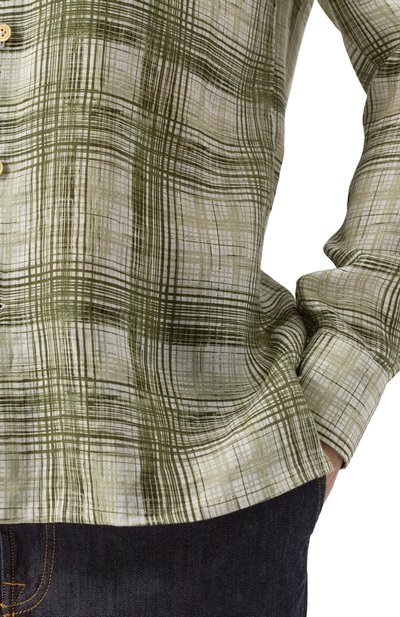 Льняная рубашка KITON зеленого цвета по цене 99500 руб., арт. UMCNERH0924405, фото 5 Льняная рубашка KITON, арт. UMCNERH0924405, фото 5