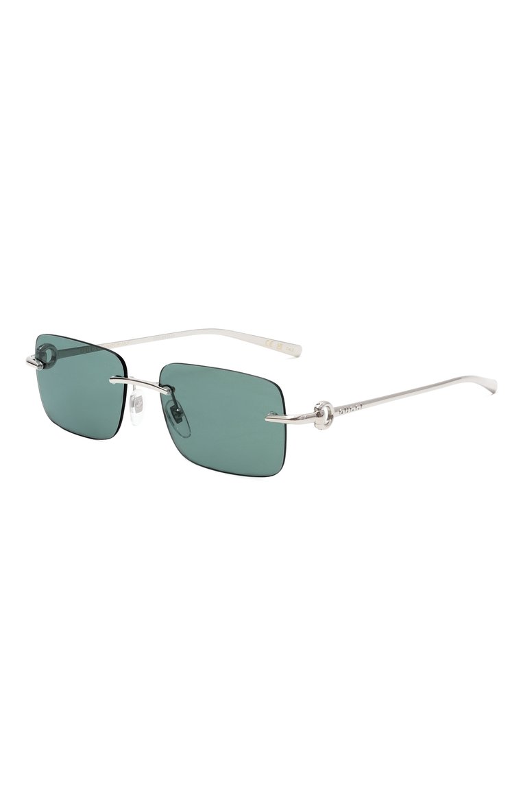 Женские солнцезащитные очки GUCCI зеленого цвета, арт. GG1703S 002 | Фото 1 (Региональные ограничения белый список (Axapta Mercury): Не проставлено; Нос: Не проставлено; Материал: Металл; Тип очков: С/з; Кросс-КТ: С/з-унисекс; Очки форма: Прямоугольные; Оптика Гендер: оптика-унисекс)