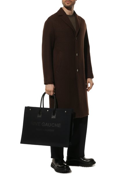 Текстильная сумка-шопер rive gauche large SAINT LAURENT темно-синего цвета по цене 133500 руб., арт. 509415/96N9E, фото 3 Текстильная сумка-шопер rive gauche large SAINT LAURENT, арт. 509415/96N9E, фото 3