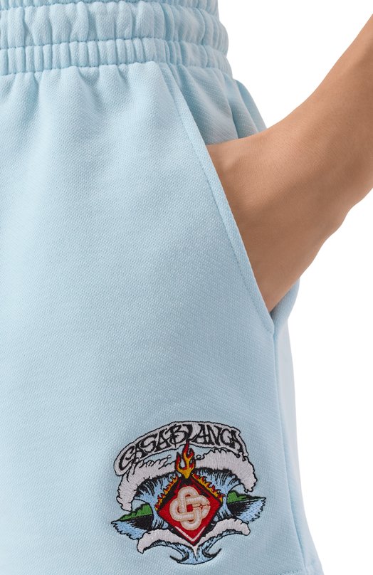 Хлопковые шорты Casablanca W-SP26-JTR-186-02-EX-BC Голубой  W-SP26-JTR-186-02-EX-BC Фото 5