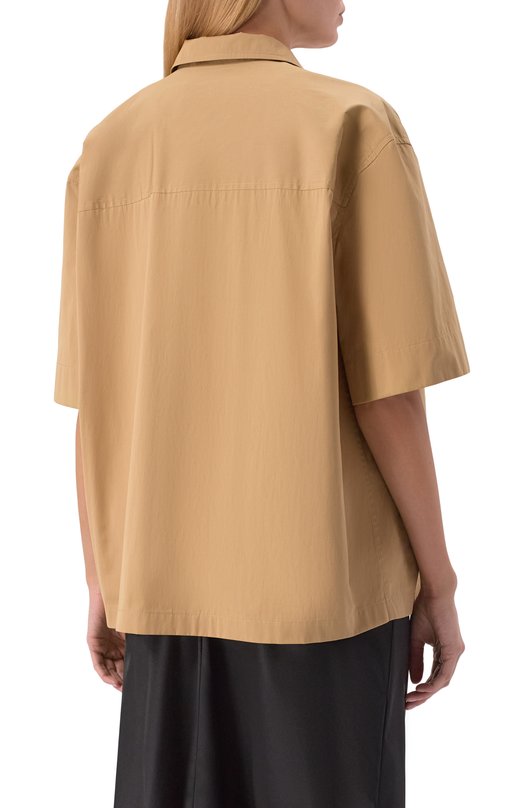 Хлопковая рубашка Jil Sander J40DL0189/J45292 Бежевый  J40DL0189/J45292 Фото 4