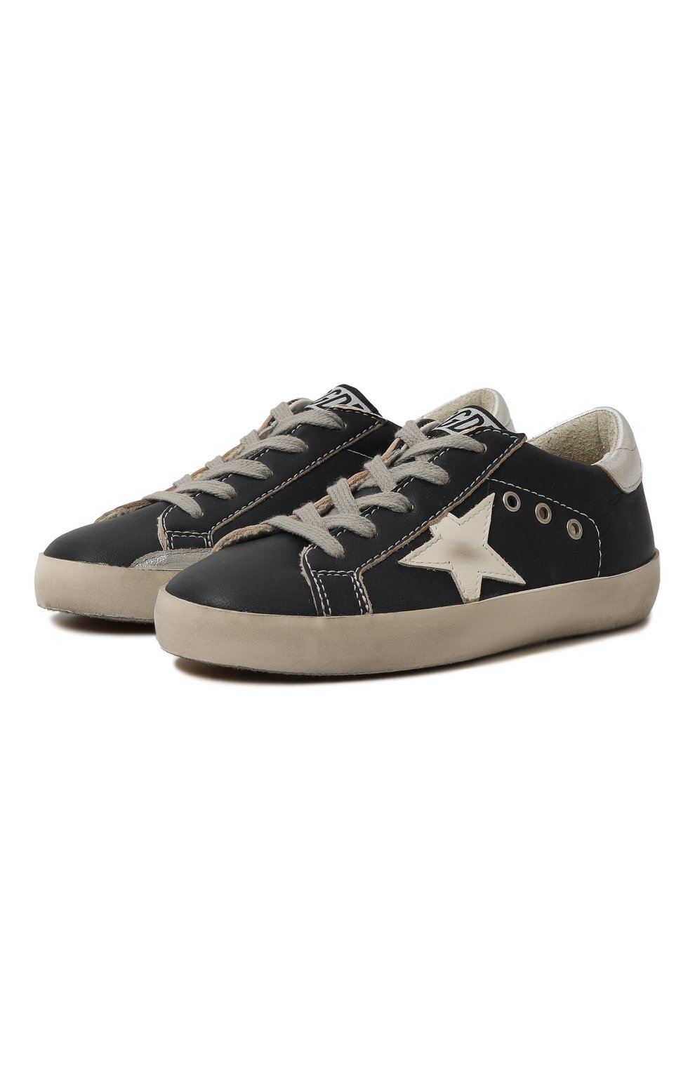 Кожаные кеды GOLDEN GOOSE DELUXE BRAND темно-синего цвета по цене 25450 руб., арт. GYF00101.F005478, фото 1 Кожаные кеды GOLDEN GOOSE DELUXE BRAND, арт. GYF00101.F005478, фото 1