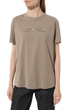 Хлопковая футболка BRUNELLO CUCINELLI, арт. MPA45BF610, фото 3