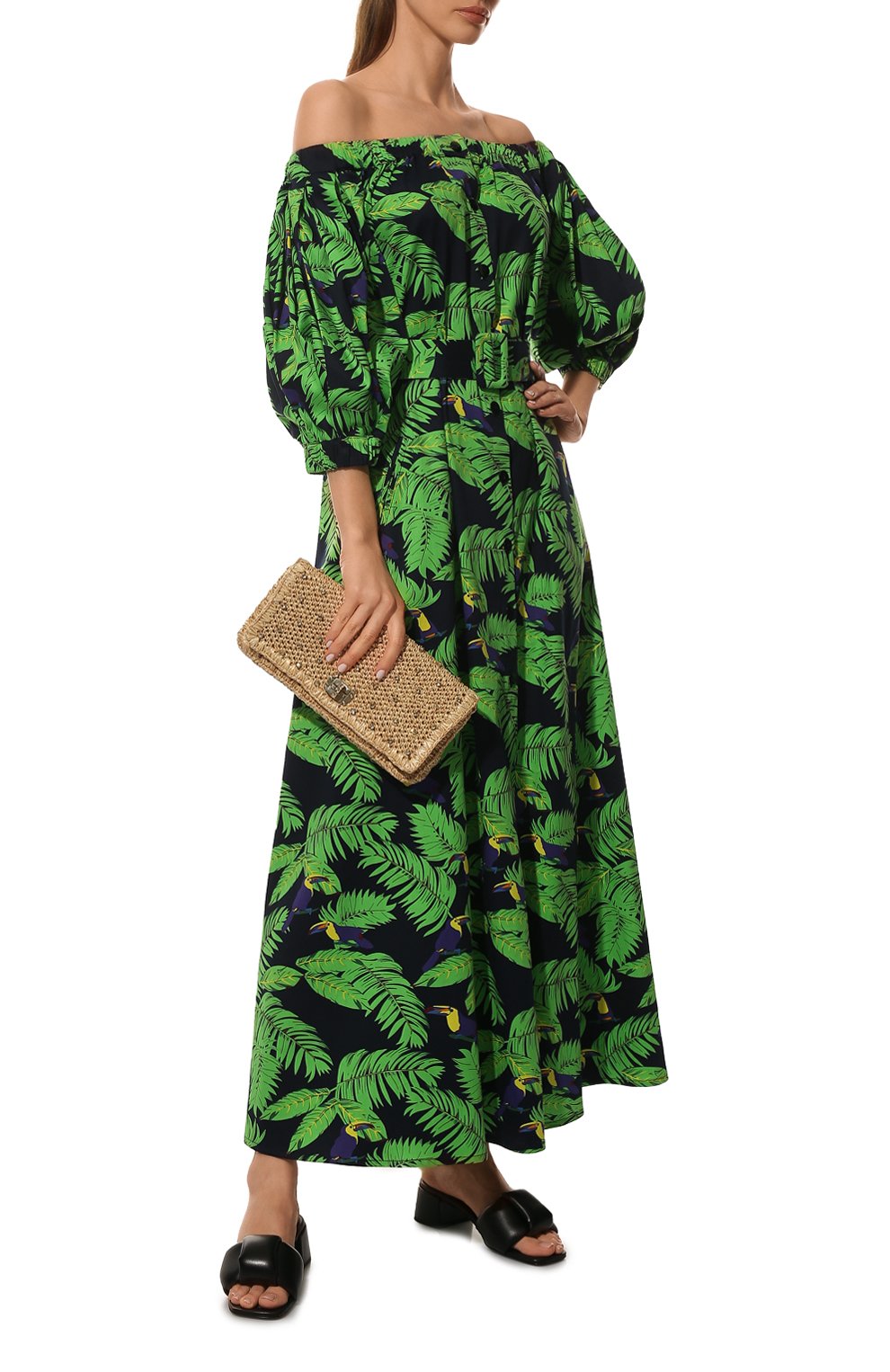 Хлопковое платье YANINA зеленого цвета по цене 83380 руб., арт. 0-2246, фото 2 Хлопковое платье YANINA, арт. 0-2246, фото 2