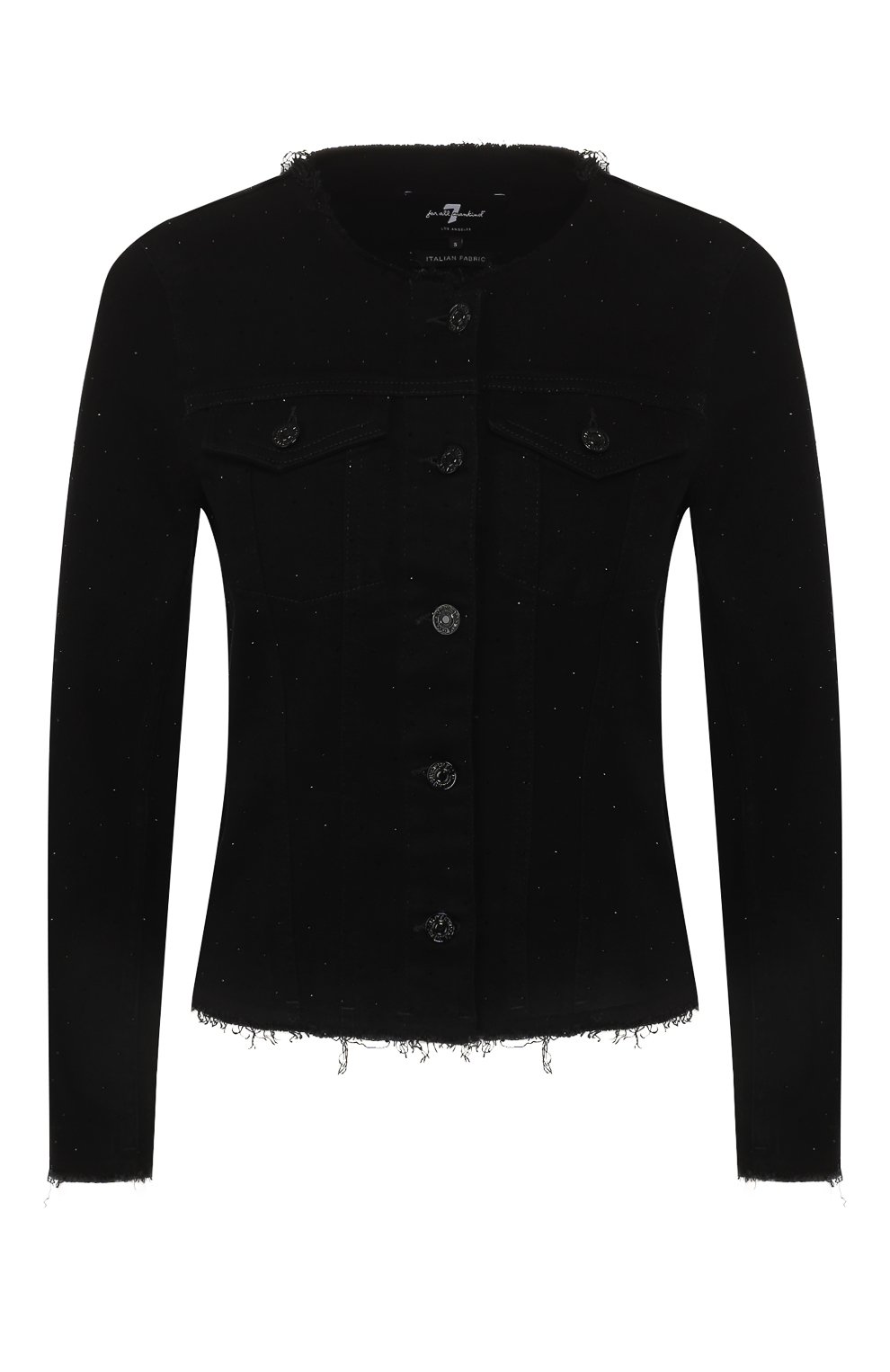 Джинсовая куртка 7 FOR ALL MANKIND черного цвета по цене 35100 руб., арт. JSWNA49CFM, фото 1 Джинсовая куртка 7 FOR ALL MANKIND, арт. JSWNA49CFM, фото 1