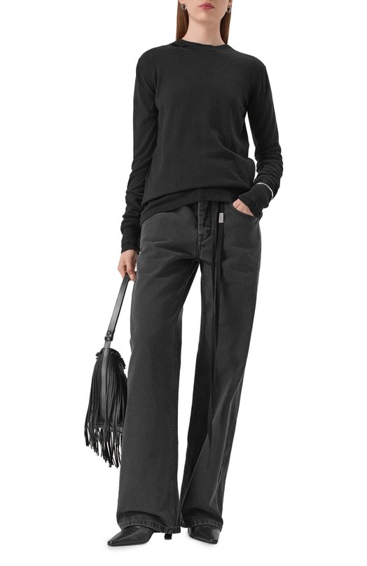 Пуловер из хлопка и кашемира Ann Demeulemeester B0012515/KN055 Чёрный  B0012515/KN055 Фото 2