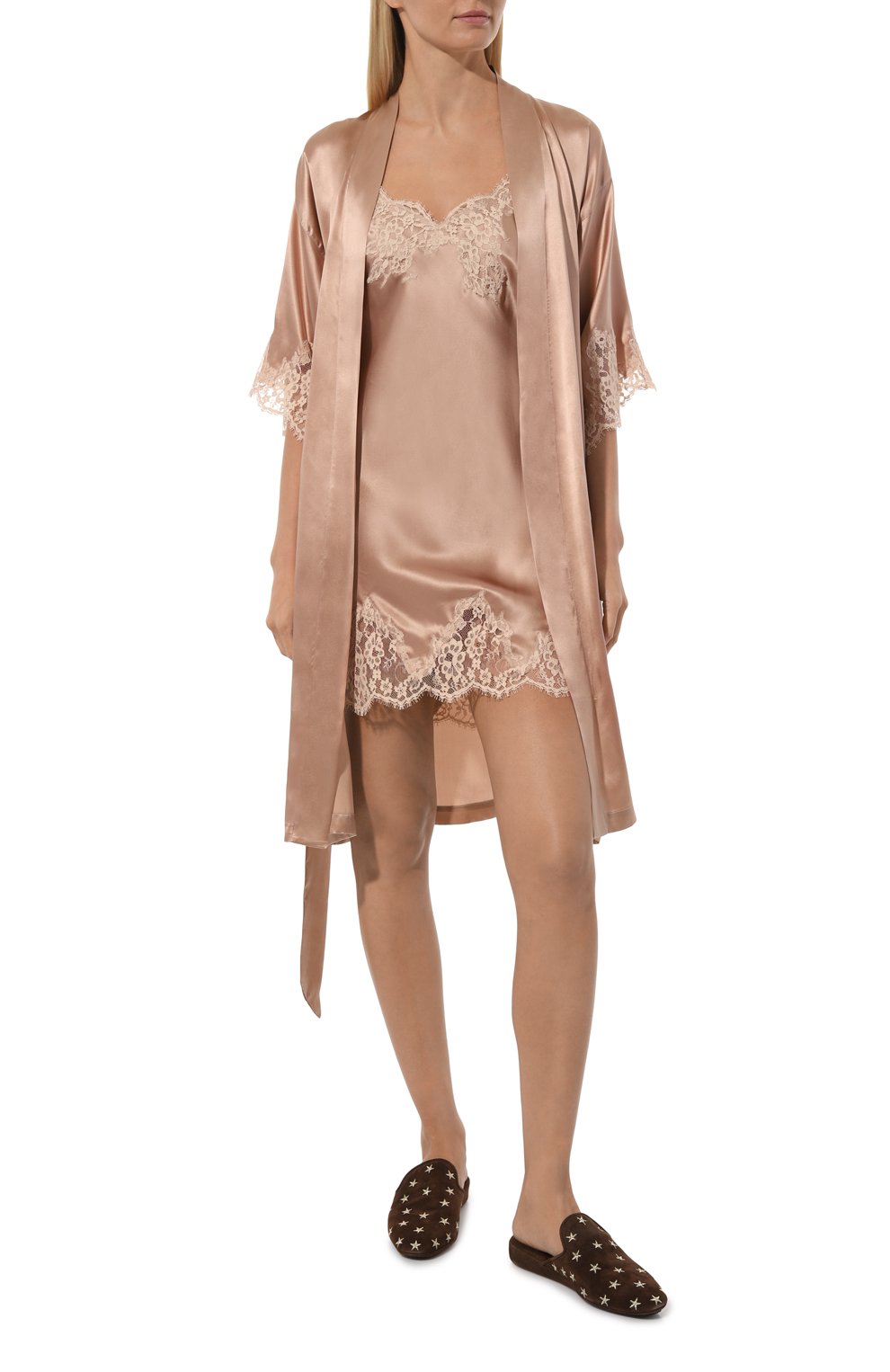 Халат из шелка и хлопка LISE CHARMEL бежевого цвета по цене 49150 руб., арт. ALC2080, фото 2 Халат из шелка и хлопка LISE CHARMEL, арт. ALC2080, фото 2