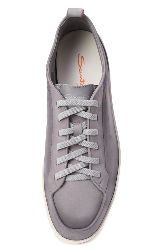 Кеды Monte Carlo из нубука Santoni MBNG22184TIRTFEH Серый  MBNG22184TIRTFEH Фото 5