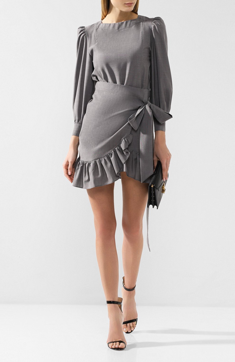 Шерстяное платье ISABEL MARANT ETOILE серого цвета по цене 57850 руб., арт. R01330-19P010E/NELICIA, фото 2 Шерстяное платье ISABEL MARANT ETOILE, арт. R01330-19P010E/NELICIA, фото 2