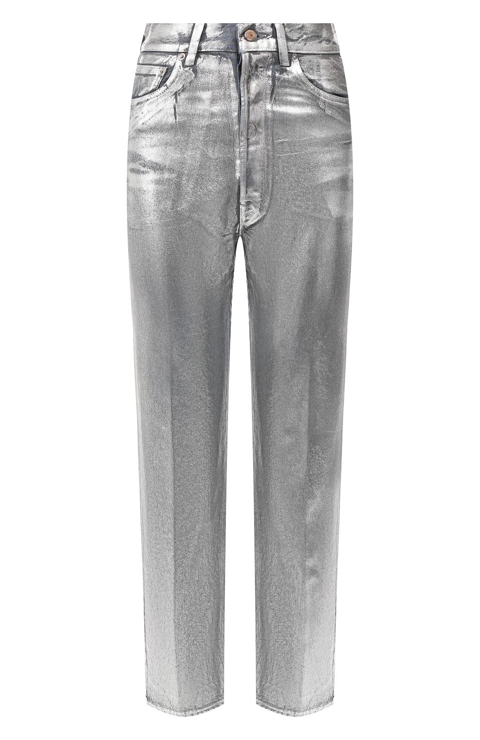 Джинсы GOLDEN GOOSE DELUXE BRAND серебряного цвета по цене 45700 руб., арт. G36WP015.A1, фото 1 Джинсы GOLDEN GOOSE DELUXE BRAND, арт. G36WP015.A1, фото 1