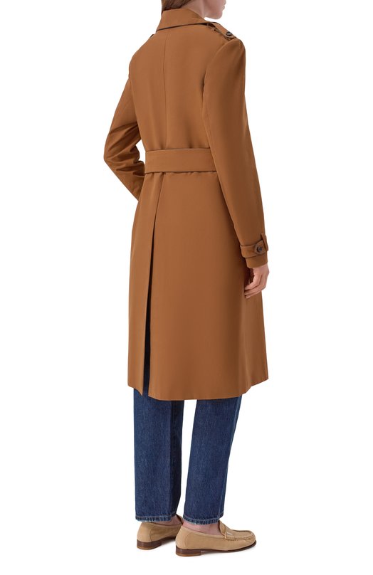 Хлопковый тренч Kiton D61613K0993G Коричневый  D61613K0993G Фото 4