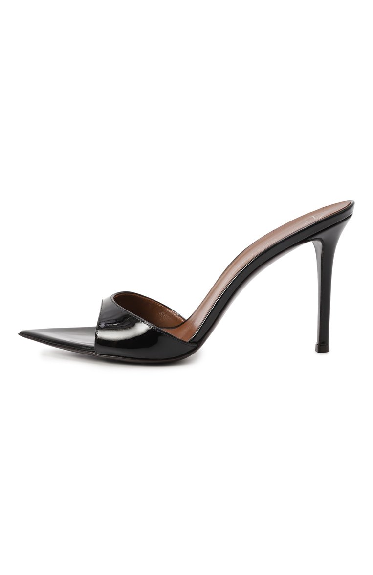 Женские лакированные мюли intriigo 90 GIUSEPPE ZANOTTI DESIGN черного цвета, арт. I400007 | Фото 4 (Материал сплава: Проставлено; Материал внутренний: Натуральная кожа; Материал внешний: Натуральная кожа; Подошва: Плоская; Драгоценные камни: Проставлено; Каблук высота: Высокий; Каблук тип: Шпилька)