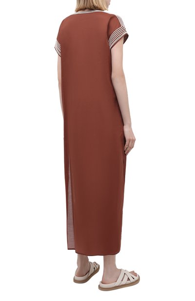 Хлопковая туника TORY BURCH коричневого цвета по цене 53300 руб., арт. 87519, фото 4 Хлопковая туника TORY BURCH, арт. 87519, фото 4