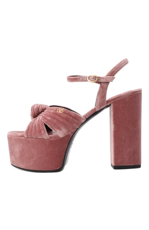Бархатные босоножки Crasher 125 Valentino 8W2S0NS1/WPJ Розовый  8W2S0NS1/WPJ Фото 4