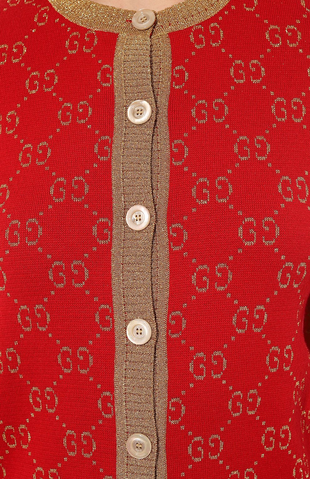 Хлопковый кардиган GUCCI красного цвета по цене 122400 руб., арт. 526758 X9W83, фото 5 Хлопковый кардиган GUCCI, арт. 526758 X9W83, фото 5