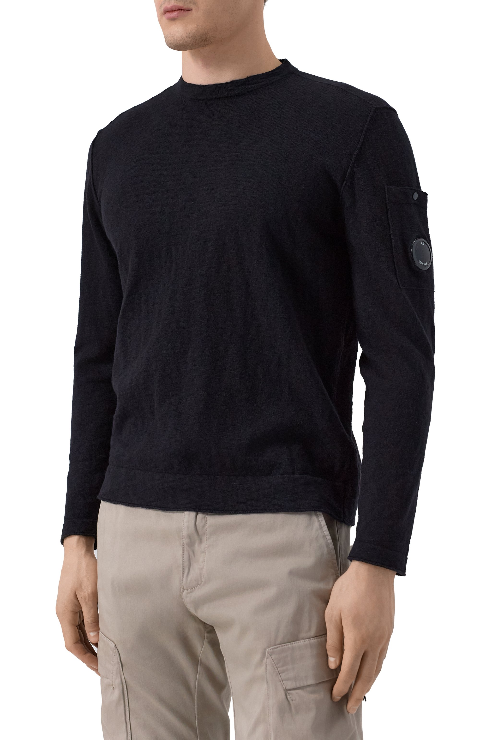 Хлопковый джемпер C.P. COMPANY черного цвета по цене 39950 руб., арт. 18CMKN302A110373A, фото 3 Хлопковый джемпер C.P. COMPANY, арт. 18CMKN302A110373A, фото 3