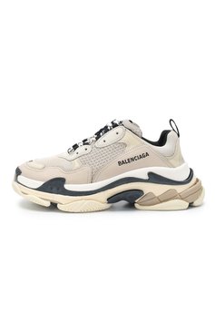 Женские комбинированные кроссовки triple s BALENCIAGA бежевого цвета, арт. 524039/W0906 | Фото 3 (Материал внешний: Текстиль; Подошва: Платформа; Материал внутренний: Не назначено, Текстиль; Материал сплава: Проставлено; Материал утеплителя: Без утеплителя; Драгоценные камни: Проставлено; Стили: Кэжуэл; Статус проверки: Проверена категория)