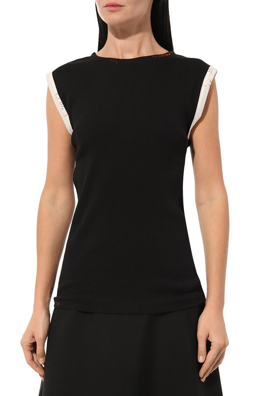 Хлопковый топ Marni THJE0330QS/UTC404 Чёрный  THJE0330QS/UTC404 Фото 3