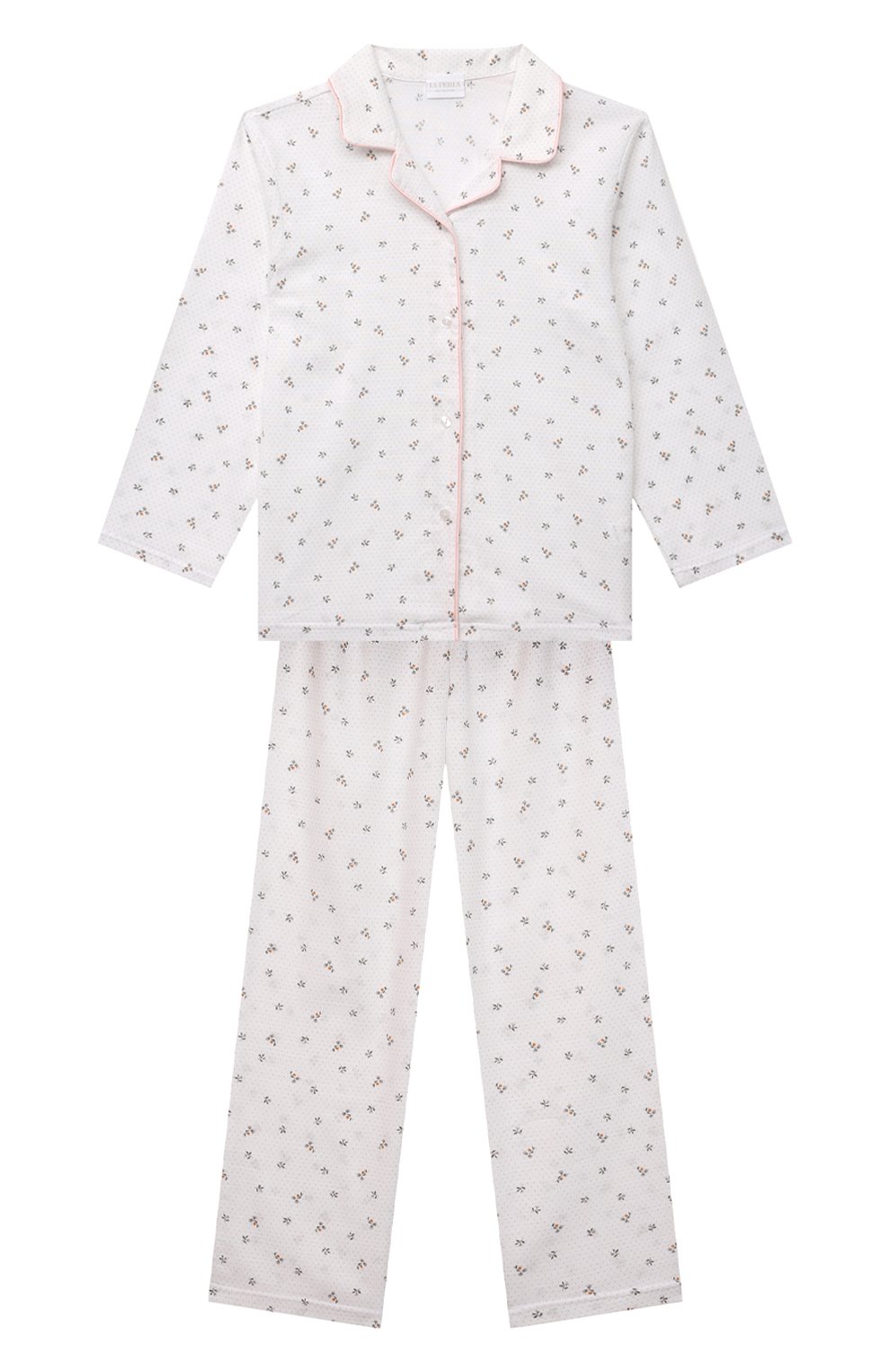 Хлопковая пижама LA PERLA белого цвета по цене 15600 руб., арт. 70251/2A-6A, фото 1 Хлопковая пижама LA PERLA, арт. 70251/2A-6A, фото 1