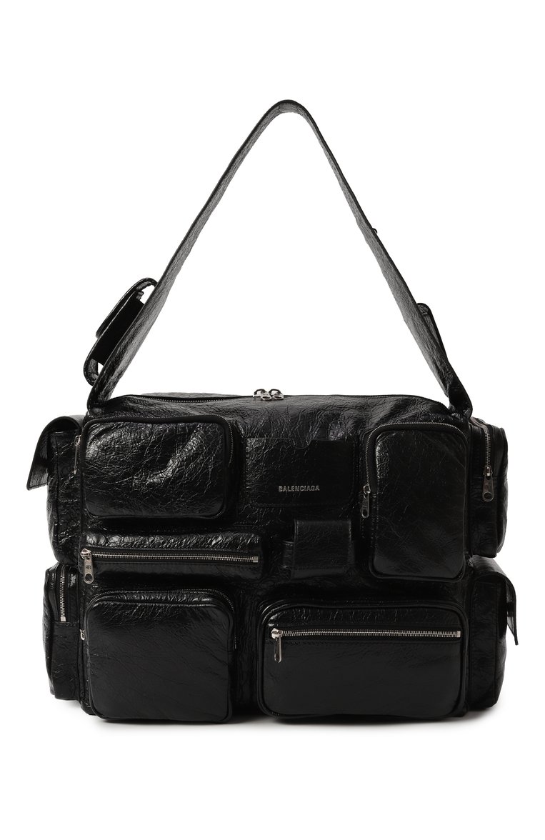 Мужская сумка superbusy large BALENCIAGA черного цвета, арт. 702168/210C8 | Фото 1 (Размер: large; Материал: Натуральная кожа)