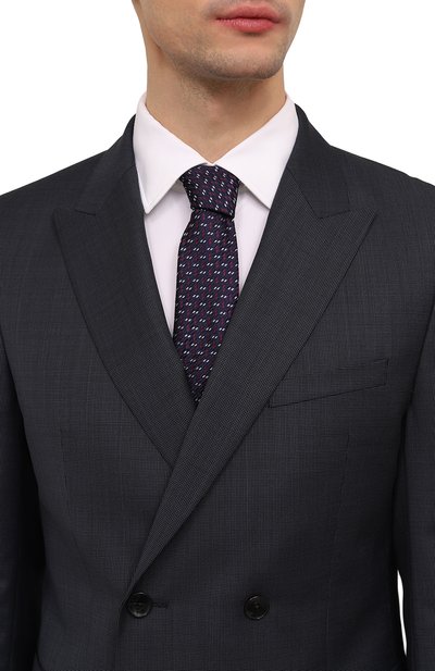 Шелковый галстук GIORGIO ARMANI темно-синего цвета по цене 18900 руб., арт. 360054/4F921, фото 2 Шелковый галстук GIORGIO ARMANI, арт. 360054/4F921, фото 2