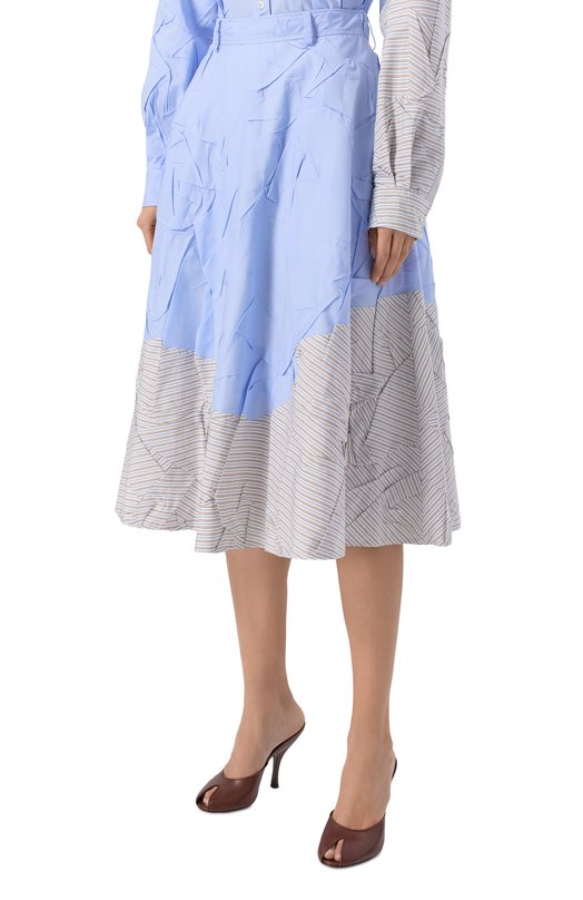 Хлопковая юбка Moschino A0130/0431 Голубой  A0130/0431 Фото 3