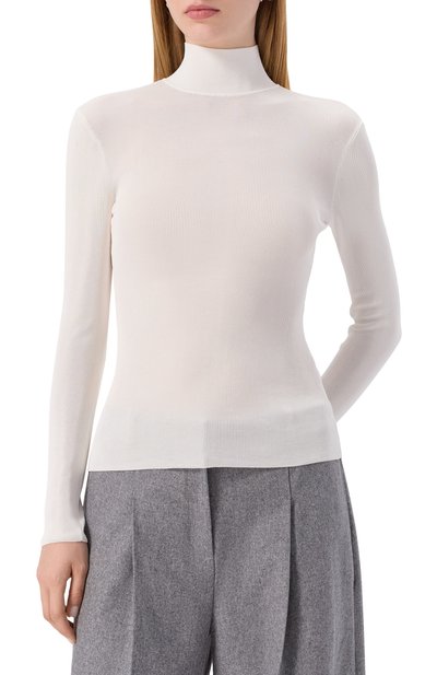 Водолазка из вискозы SELF-PORTRAIT молочного цвета по цене 34850 руб., арт. PF25116TW, фото 3 Водолазка из вискозы SELF-PORTRAIT, арт. PF25116TW, фото 3