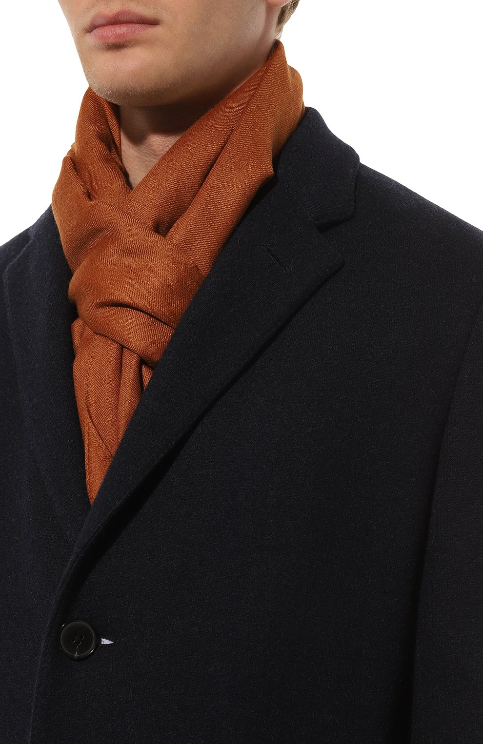 Кашемировый шарф STEFANO RICCI оранжевого цвета по цене 69600 руб., арт. MIA3100010/31588, фото 3 Кашемировый шарф STEFANO RICCI, арт. MIA3100010/31588, фото 3