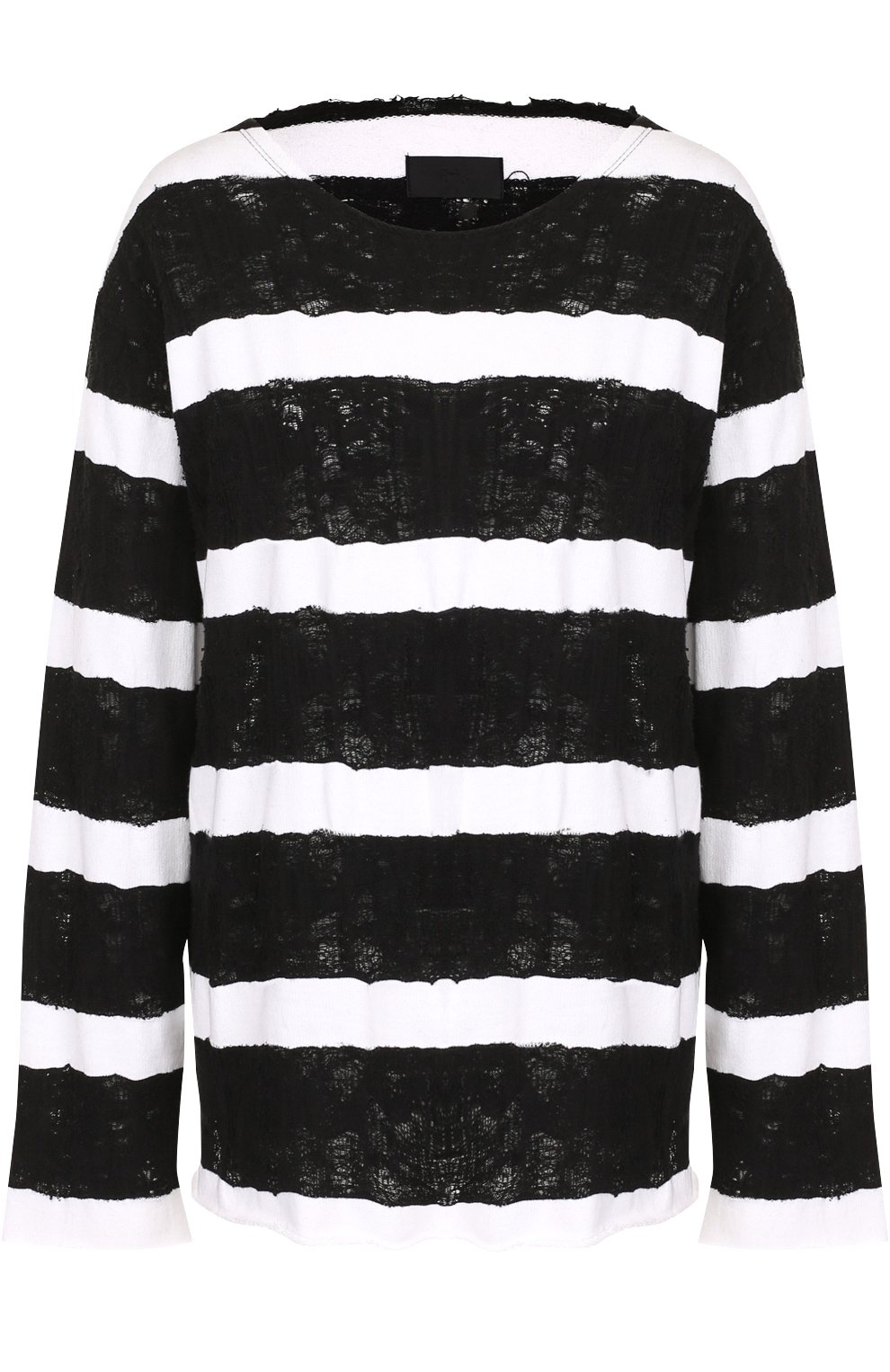 Хлопковый лонгслив в контрастную полоску RTA, арт. WF7120-822BKWHT, фото 1