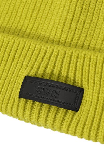 Шерстяная шапка VERSACE салатового цвета по цене 34850 руб., арт. 1012737/1A09247, фото 3 Шерстяная шапка VERSACE, арт. 1012737/1A09247, фото 3