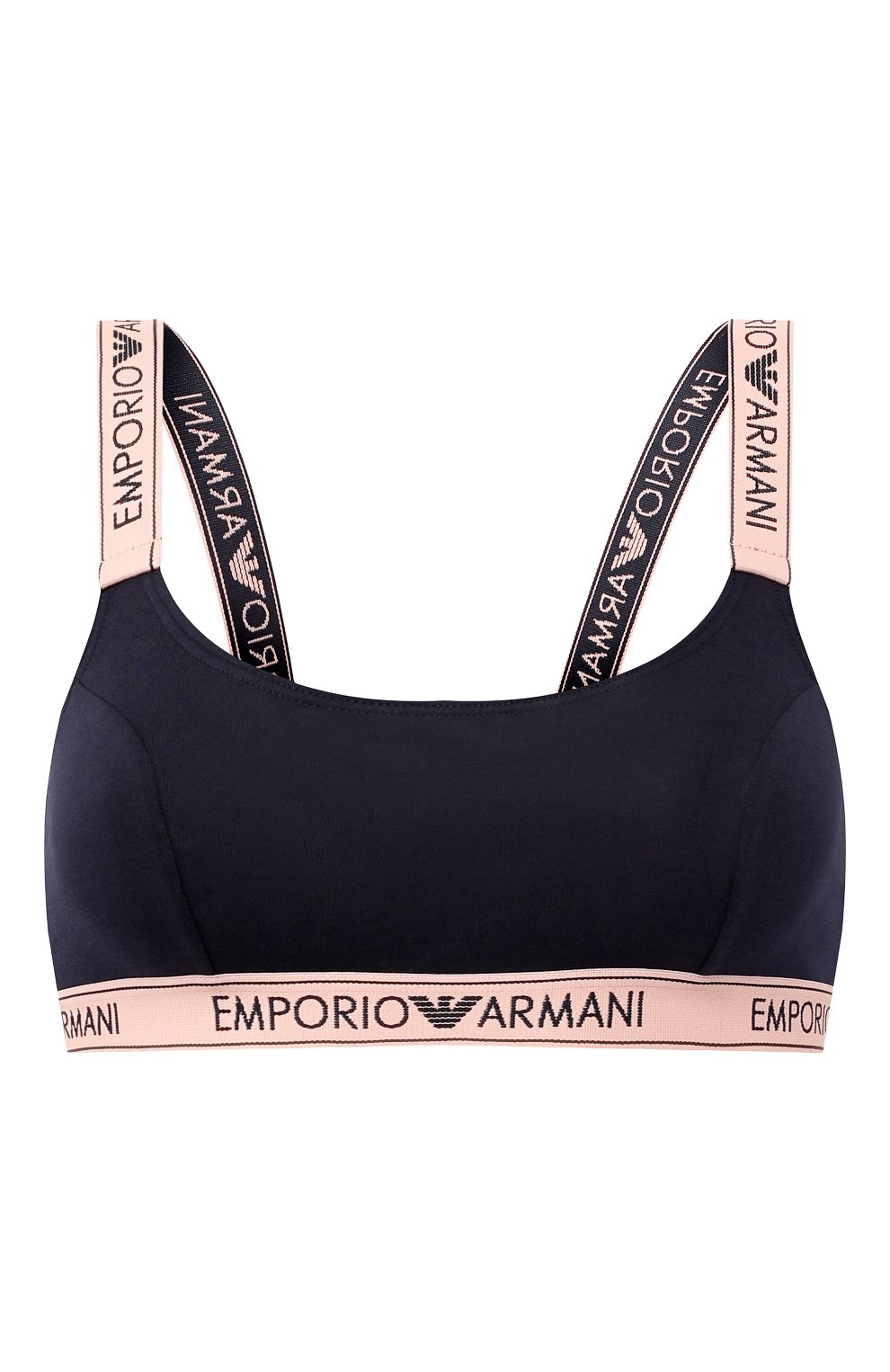 Хлопковый бюстгальтер EMPORIO ARMANI темно-синего цвета по цене 5765 руб., арт. 163651/9A317, фото 1 Хлопковый бюстгальтер EMPORIO ARMANI, арт. 163651/9A317, фото 1
