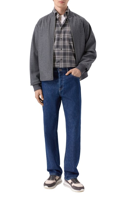 Хлопковая рубашка Kiton UMCNERHH0943908 Серый  UMCNERHH0943908 Фото 2