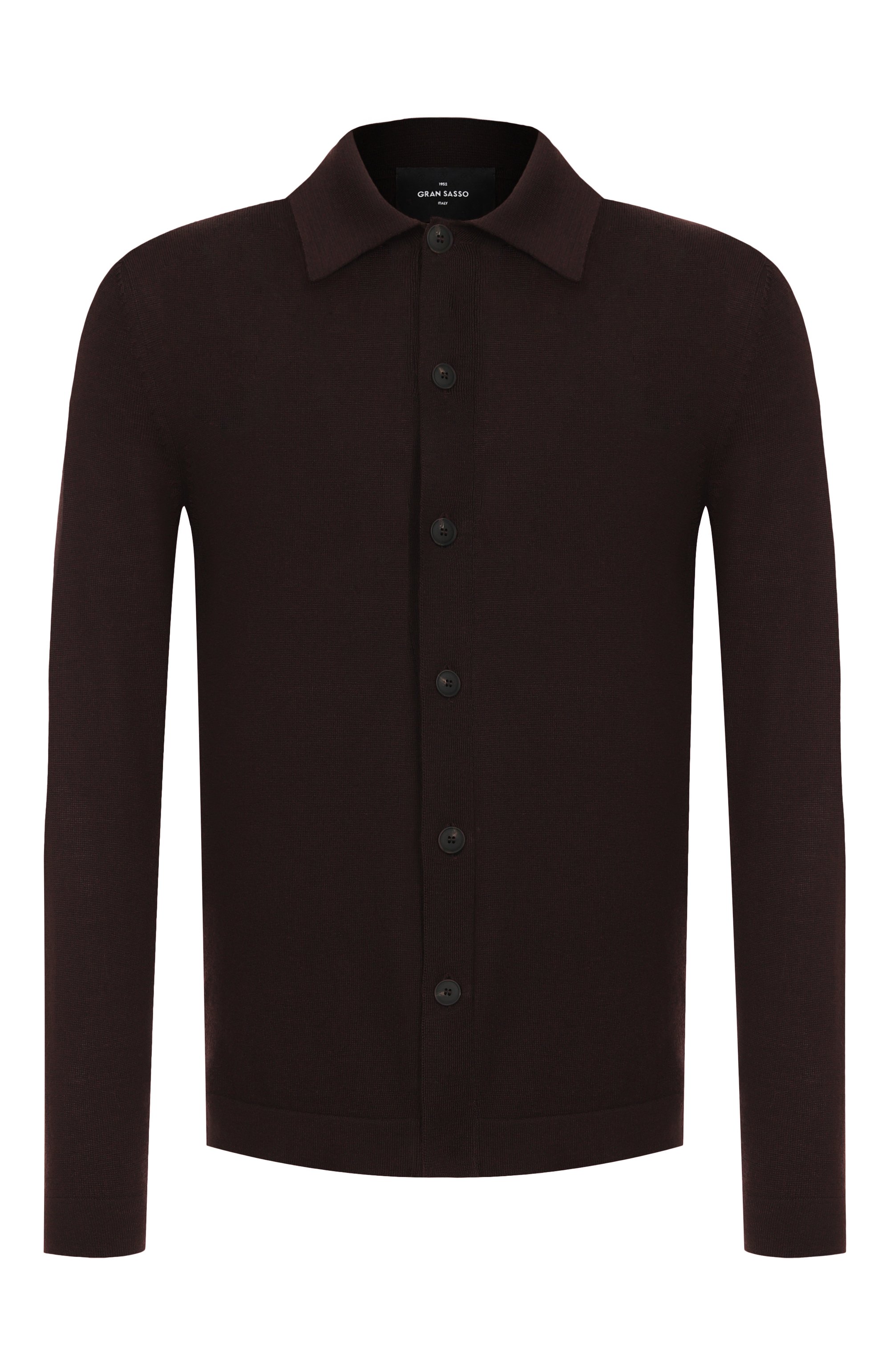 Шерстяная рубашка GRAN SASSO темно-коричневого цвета по цене 36450 руб., арт. 57116/14822, фото 1 Шерстяная рубашка GRAN SASSO, арт. 57116/14822, фото 1