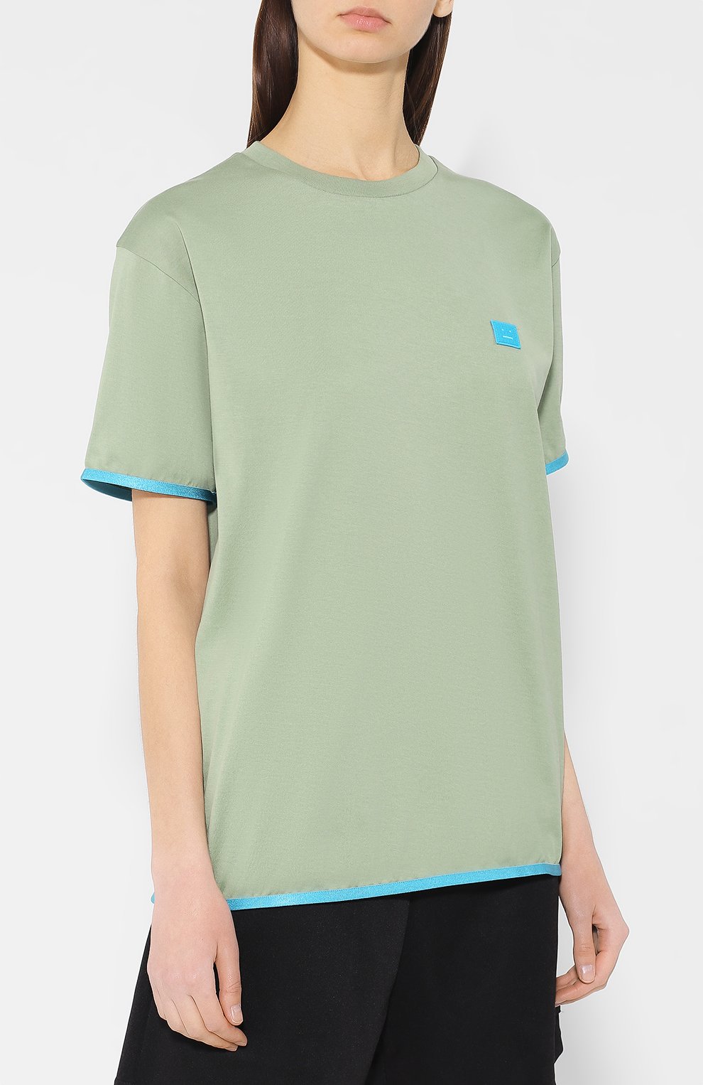 Хлопковая футболка ACNE STUDIOS светло-зеленого цвета по цене 12350 руб., арт. CL0022/W, фото 3 Хлопковая футболка ACNE STUDIOS, арт. CL0022/W, фото 3