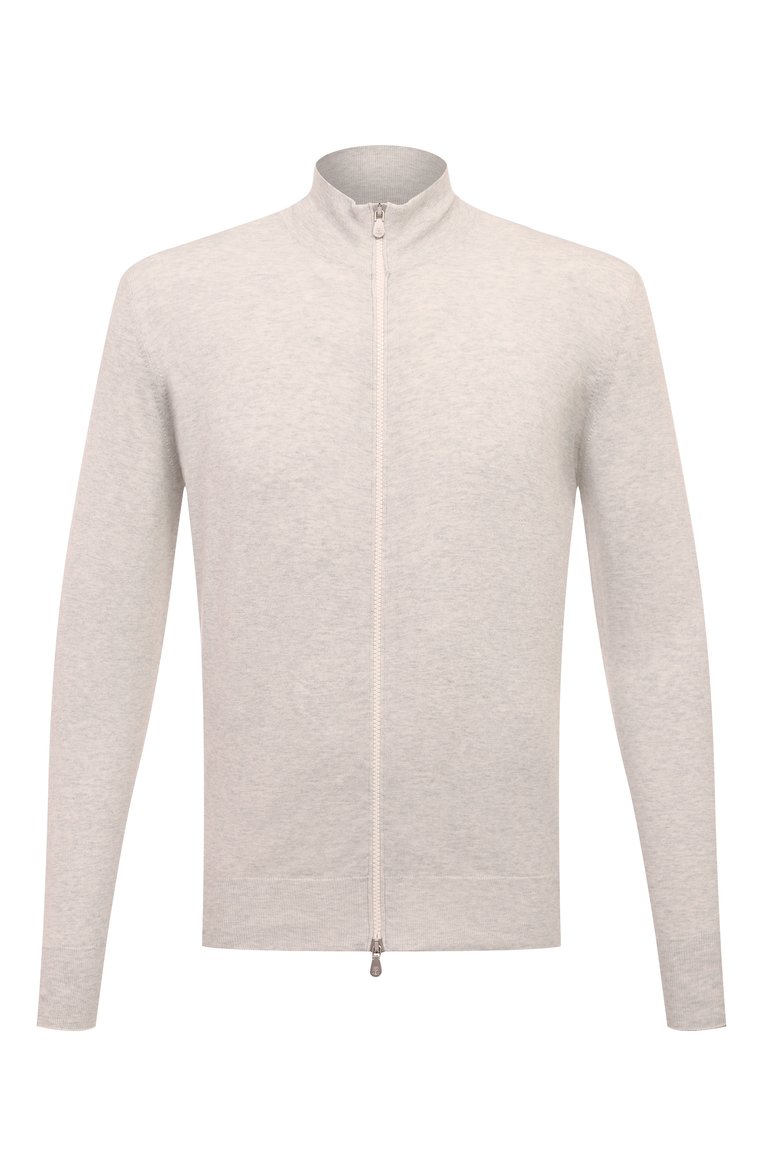 Мужской хлопковый кардиган BRUNELLO CUCINELLI светло-серого цвета, арт. M2900B2280 | Фото 1 (Рукава: Длинные; Материал сплава: Проставлено; Длина (для топов): Стандартные; Материал внешний: Хлопок; Драгоценные камни: Проставлено; Мужское Кросс-КТ: Кардиган-одежда; Стили: Кэжуэл)